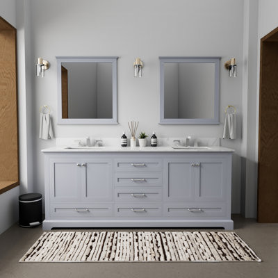 80 In. W X 22 In. D 4 Door Double Bath Vanity With Carrara Marble Top And Faucet | Wayfair North America