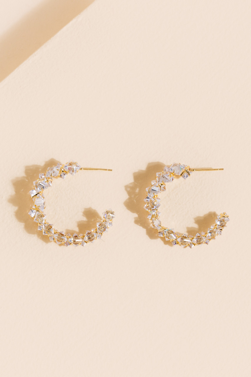 Emma 3D CZ Cut Hoops | Francesca's