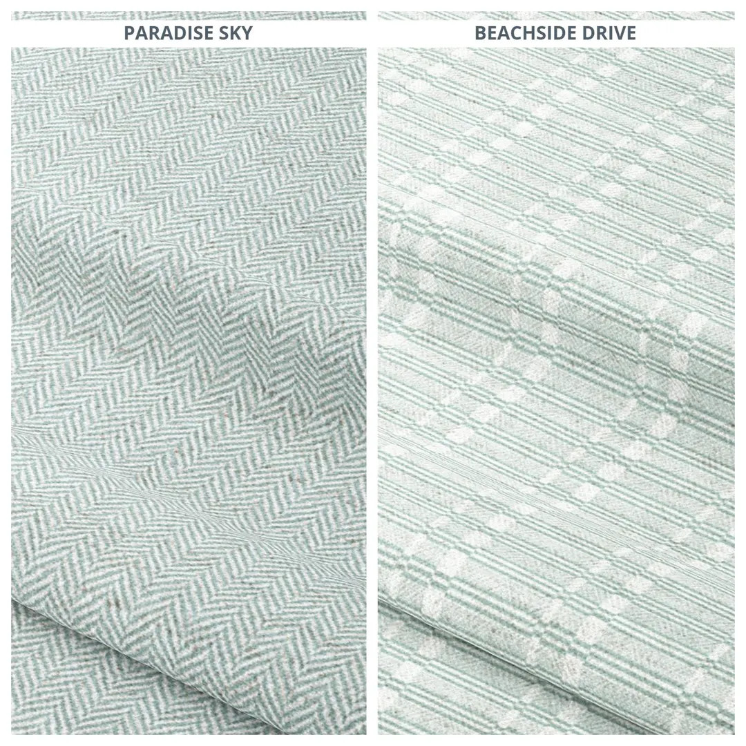 Aqua Blue Herringbone/ Rattan Striped Roman Shades. Custom Size Window Fabric Blinds for Kitchen,... | Etsy (US)