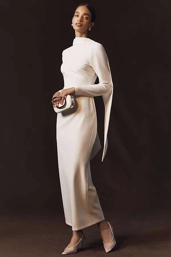 BHLDN Long-Sleeve Scarf Knit Maxi Dress | Anthropologie (US)