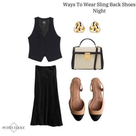 Ways to wear sling back shoes - night - petite e styling 