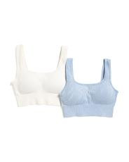 2pk Ribbed Seamless Scoop Neck Bras With Cups | TJ Maxx