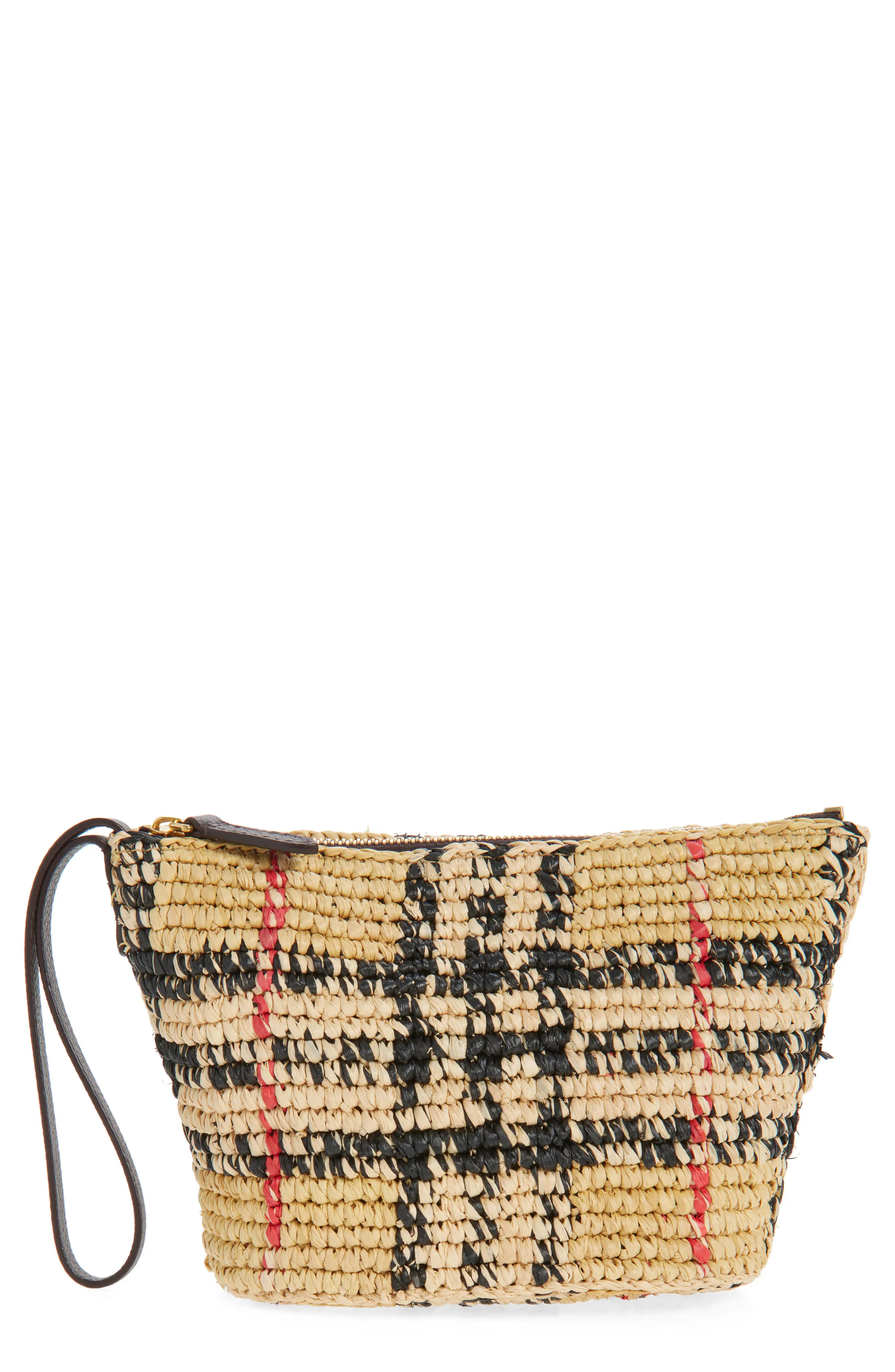 Margate Check Raffia Pouch (Women) | Nordstrom | Nordstrom