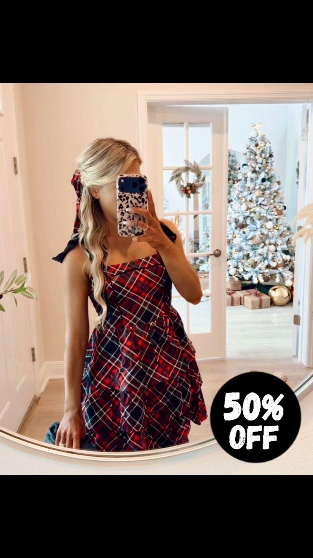 Holiday Dress on SALE! This red plaid mini dress makes the perfect Christmas dress. styled this holiday party dress with a matching plaid ribbon in my hair, a black satin bow clutch, and bow heels that are on sale too. There is also a matching plaid maxi dress.

Christmas party dress, holiday heels, Ralph Lauren Christmas, holiday party dress, Christmas card photos

#LTKCyberWeek #LTKootd #LTKHoliday