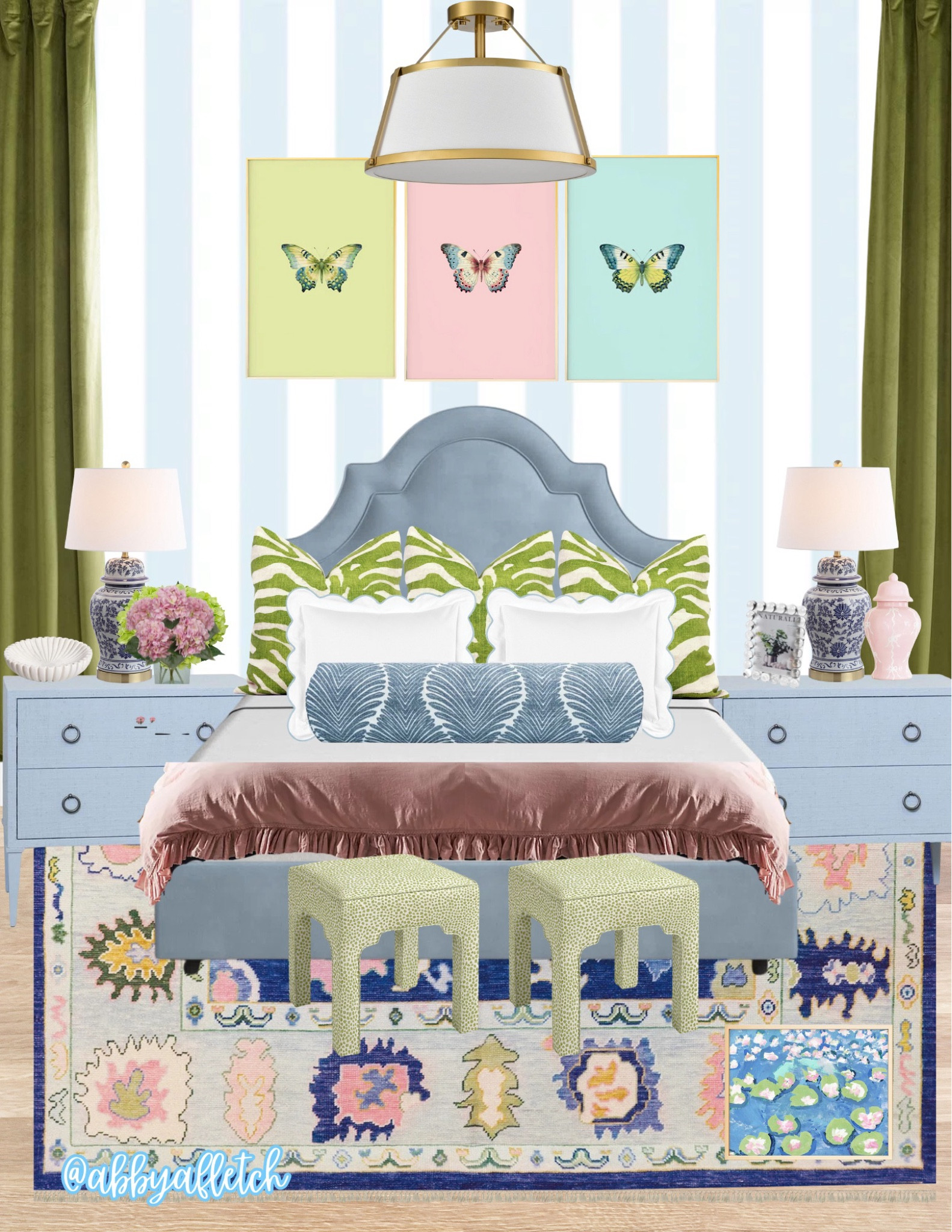 blue, pink, & green bedroom✨ grand millennial/ maximalist🦋
my master bedroom inspiration🩵💚

#LTKHome