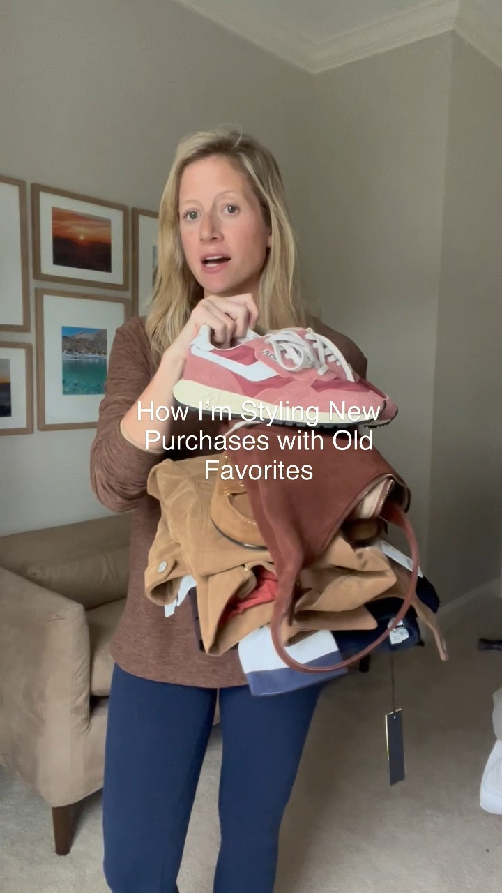 fall haul - fall outfit ideas - casual fall outfits - faux suede brown jacket - non denim pants - striped long sleeve tees - fall denim - fall sneakers 