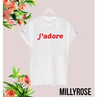 J Adore Red Tee T Shirt Blogger Retro Indie Top Black White Celeb Popular Style Tumblr S-xxl | Etsy (UK)