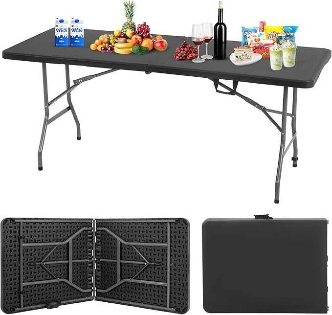 BestOffice Outdoor 6 FT Folding Camping Table Plastic Table Portable Square Height Dining Table P... | Amazon (US)