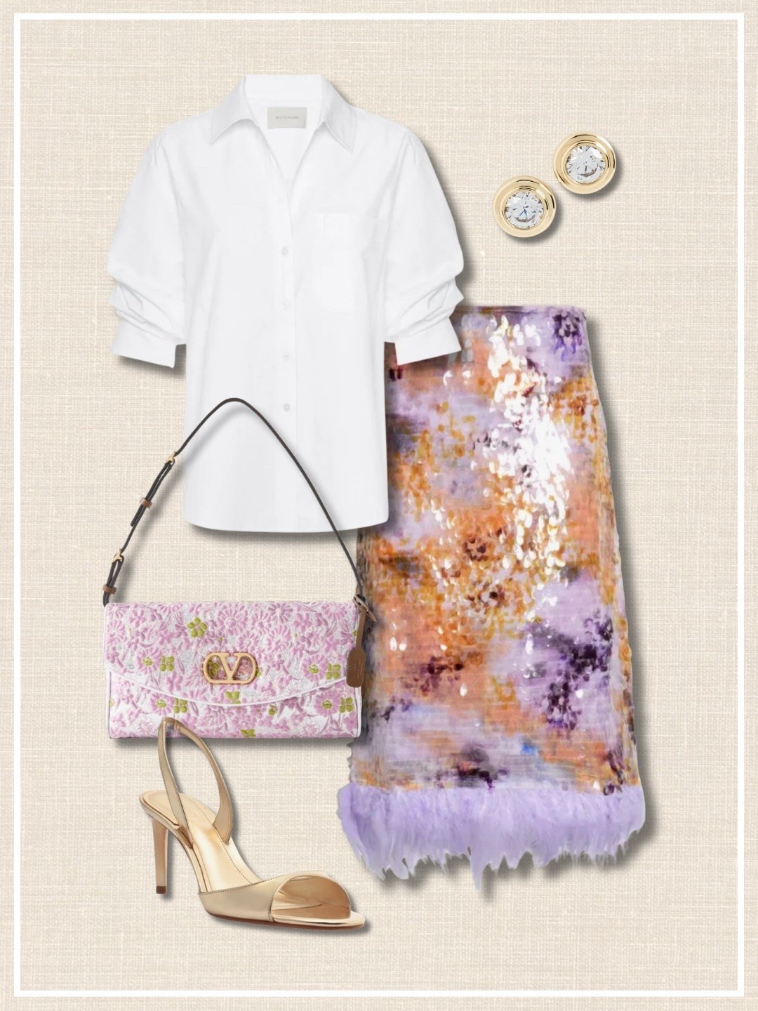 Is this not the prettiest skirt? Such a wow piece for a special event ✨✨ I paired it with my absolute favorite button up shirt to wear during NYFW. Both run true to size.