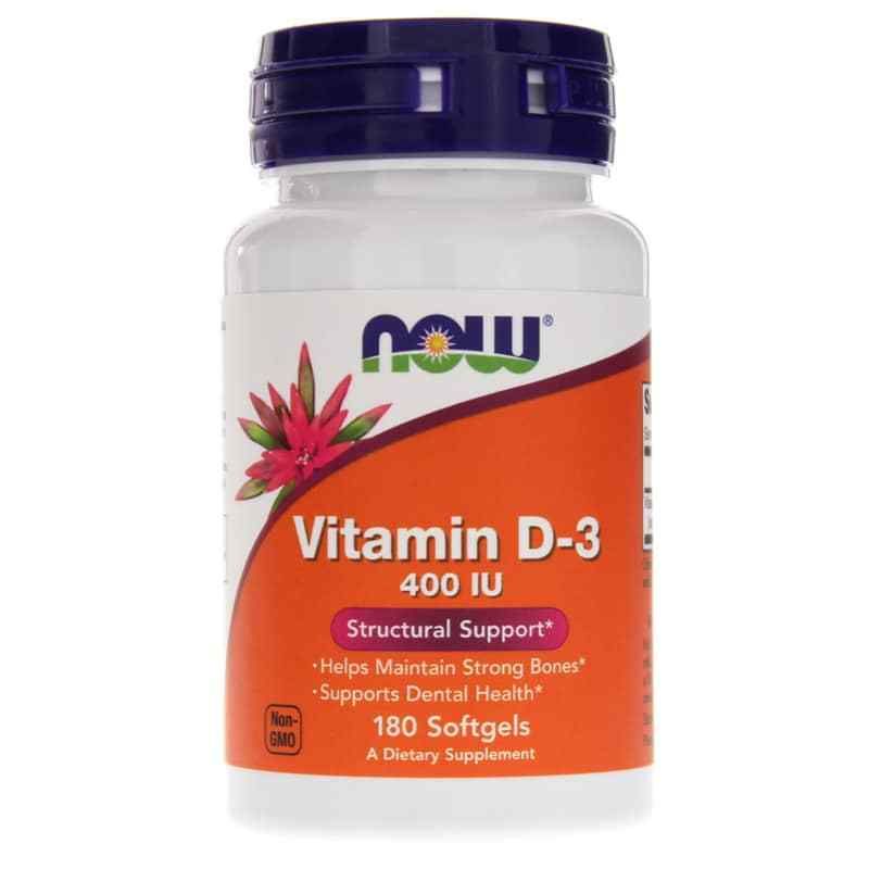 NOW Foods Vitamin D-3 400 IU 180 Softgels | Natural Healthy Concepts