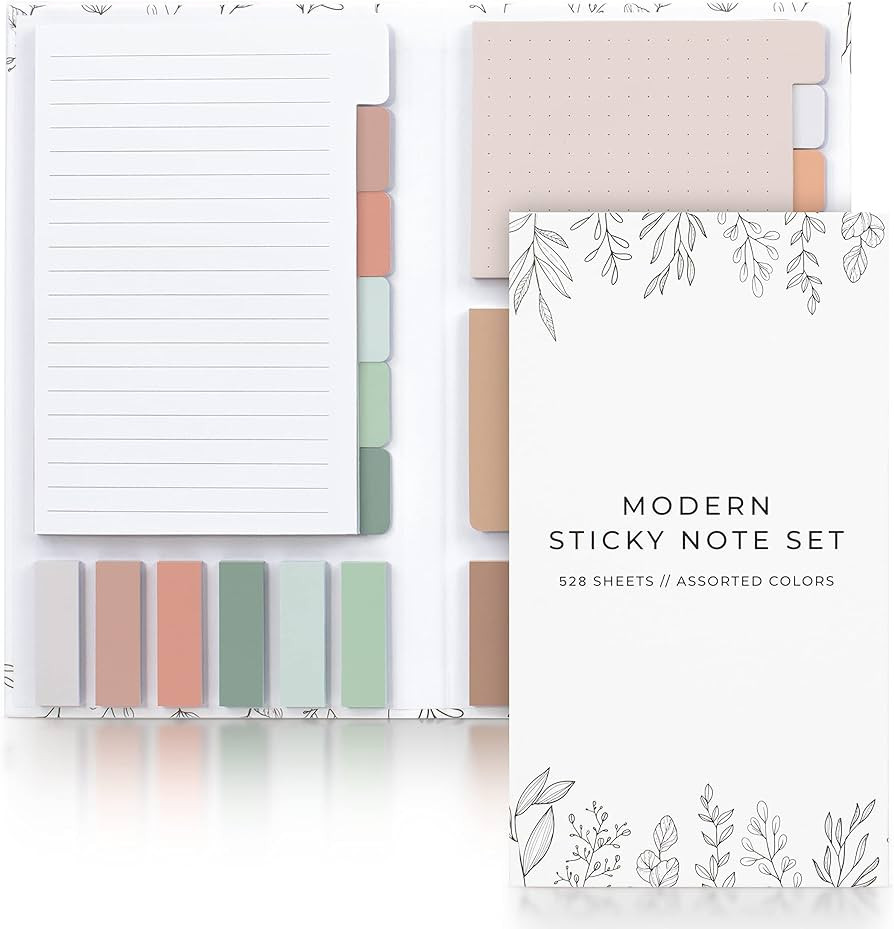 Aesthetic Pastel Sticky Notes Set of 528 with Tabs For Bible Study - Incl. Sturdy Cover to Keep Y... | Amazon (US)