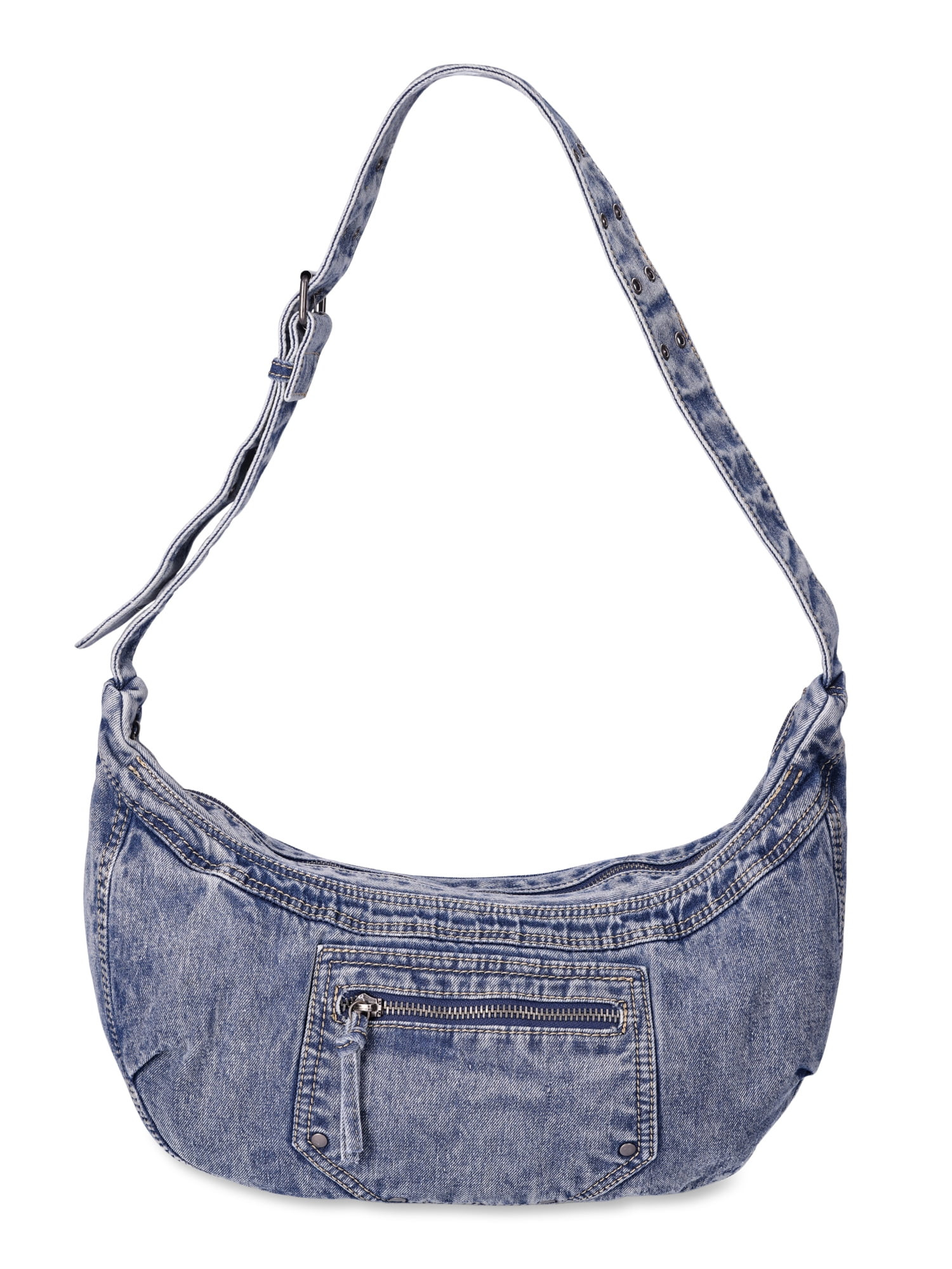 No Boundaries Women's Denim Hobo Bag - Walmart.com | Walmart (US)