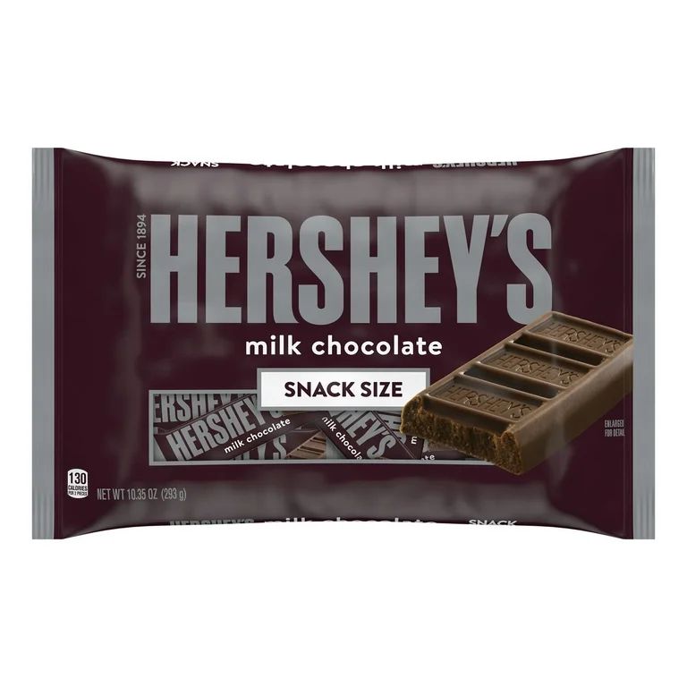 Hershey's Milk Chocolate Snack Size Candy, Bag 10.35 oz - Walmart.com | Walmart (US)