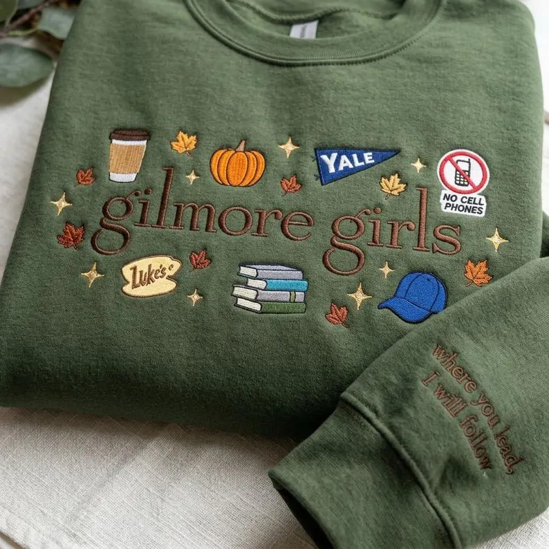 Embroidered Fall Movie Inspired Sweatshirt, Fall Girls Coquette Crewneck, Star Hollow Fall Appare... | Etsy (Global)