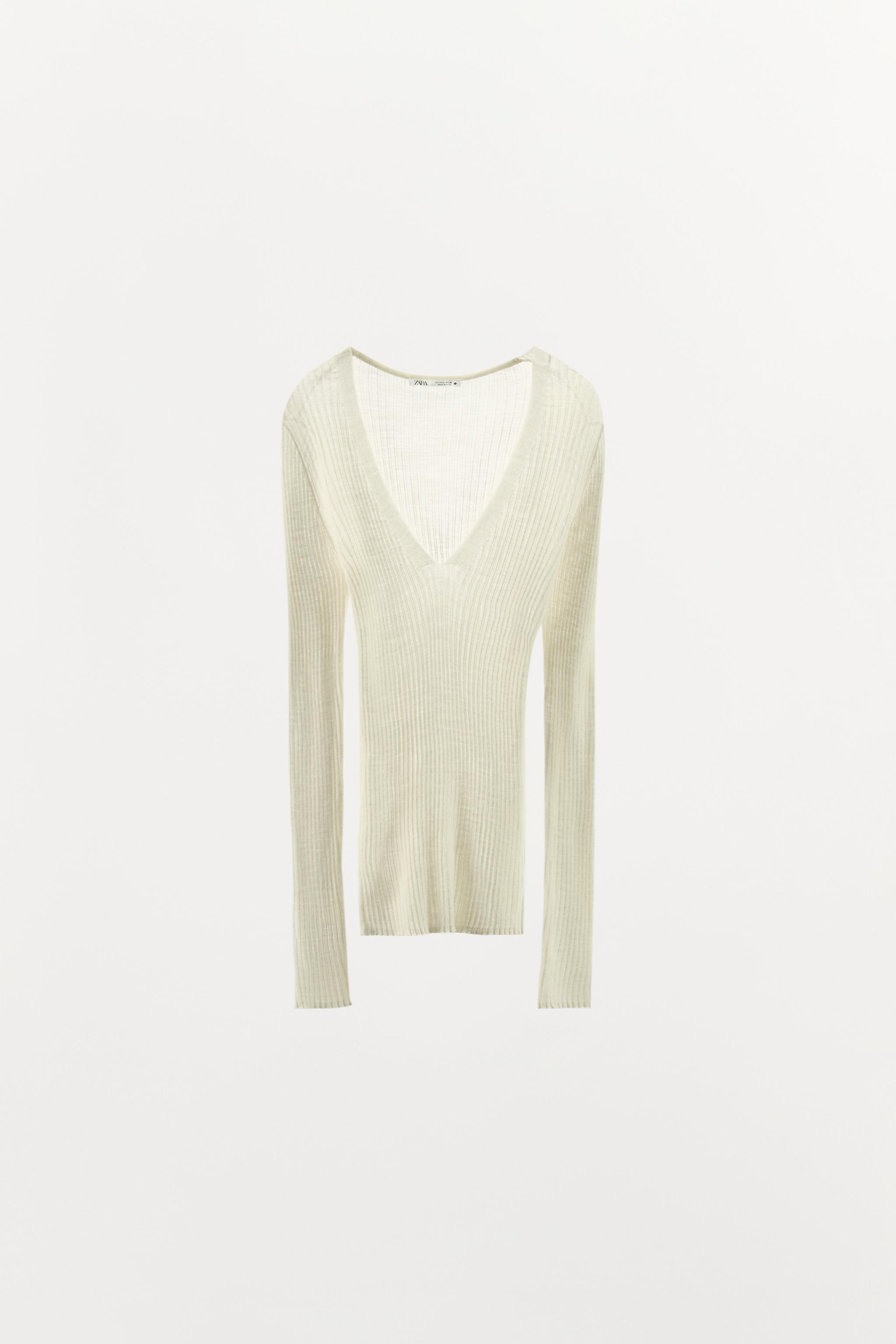 100% WOOL RIB TOP | Zara UK