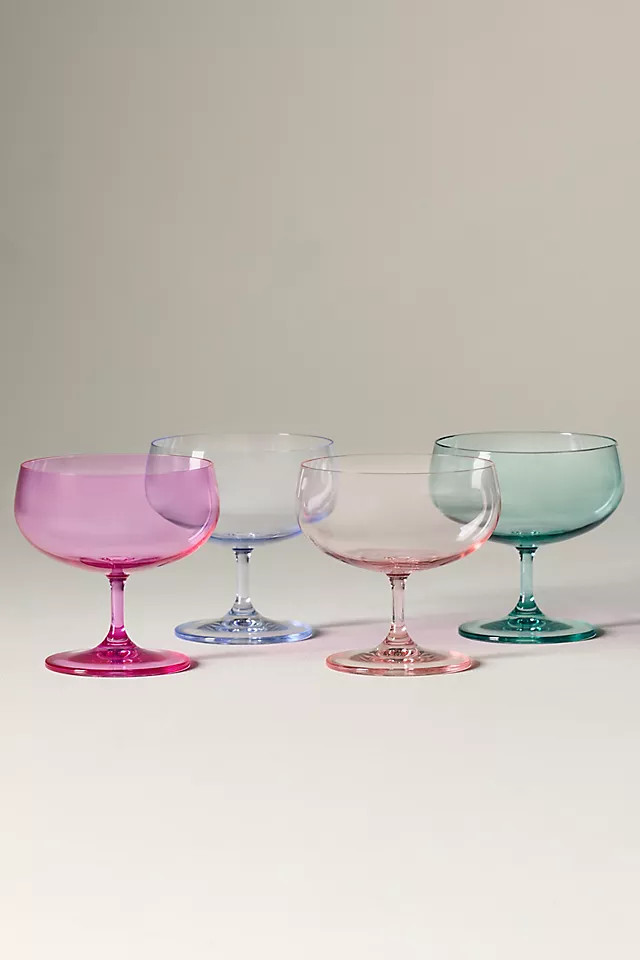 Peony Coupe Glasses, Set of 4 | Anthropologie (US)