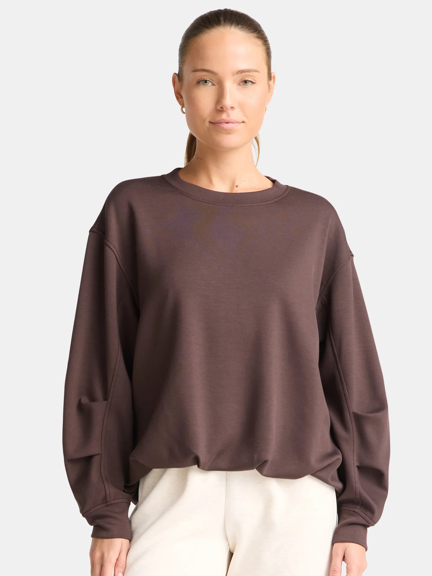 Avia Women's Knit Bubble Top with Long Sleeves, Sizes XS-XXXL | Walmart (US)