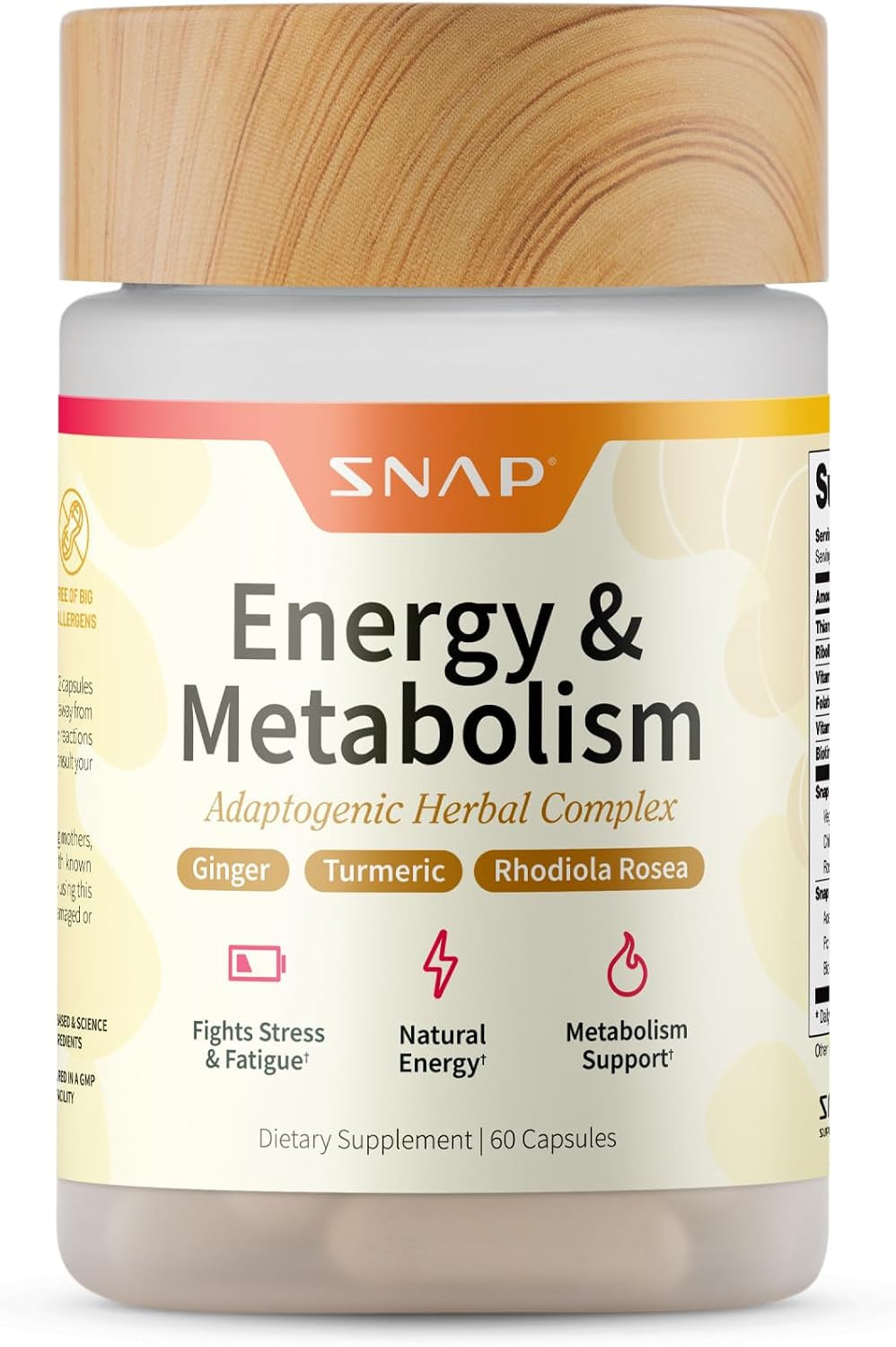 Snap Supplements Energy & Metabolism Adaptogenic Herbal Complex, 60 Count | Amazon (US)