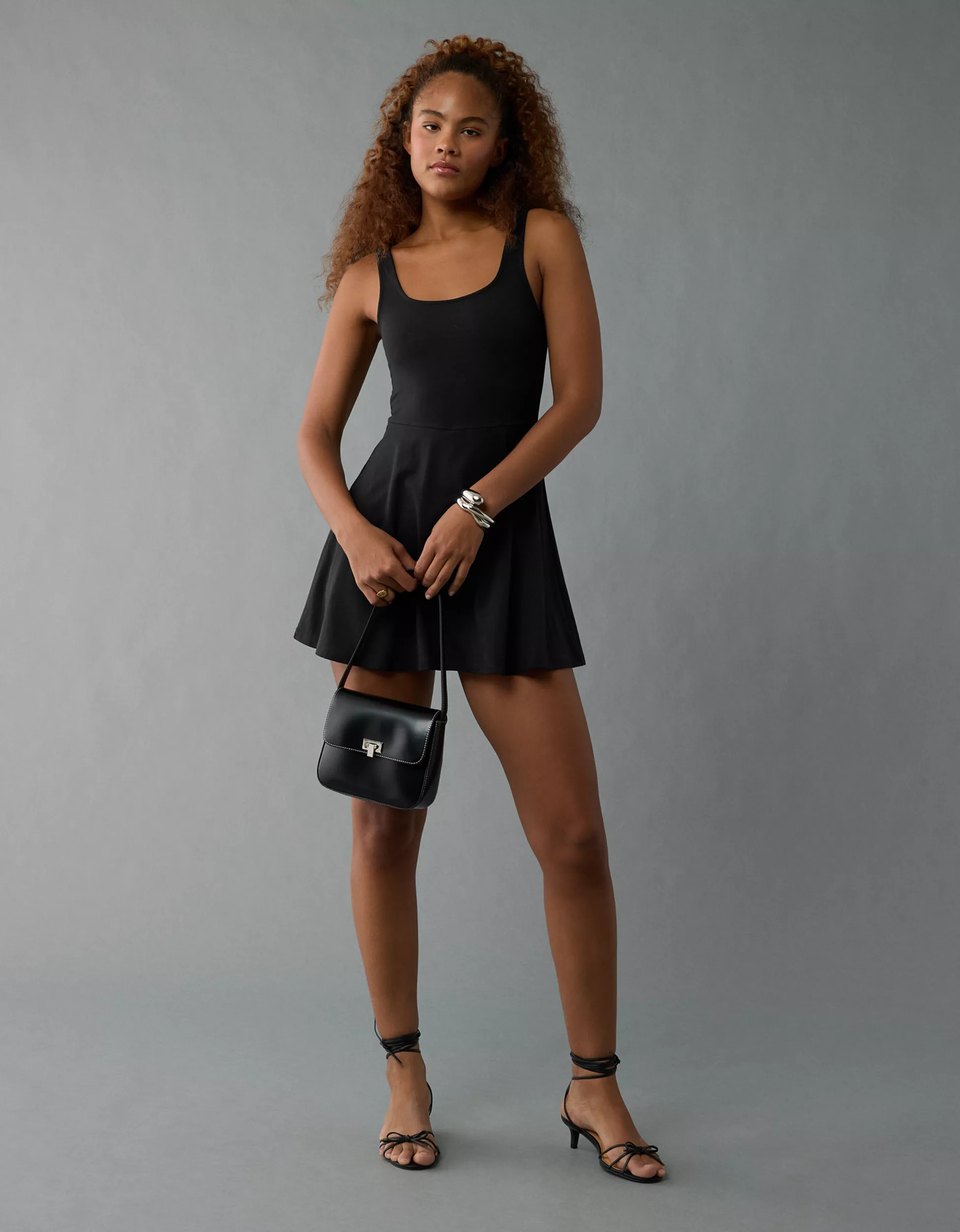 AE Knit Fit & Flare Mini Dress With Shorts | American Eagle Outfitters (US & CA)