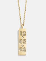 18K Gold Stacked Custom Number Necklace - Gold/Pavé | BaubleBar (US)