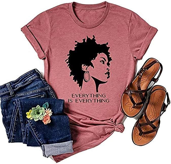 Womens Music T Shirt Rapper Lauryn Tee Black Girl Graphic Tees Gift Melanin Afro Girl Magic Tops | Amazon (US)