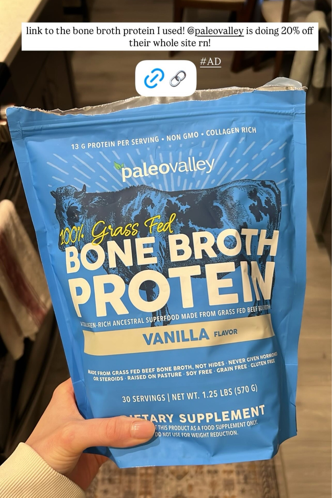 The bone broth protein powder I use to throw into my smoothies for an extra boost💪🏼 

#LTKActive #LTKFitness