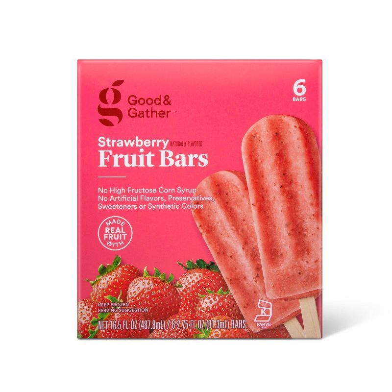 Frozen Strawberry Fruit Bars - 16.5oz/6ct - Good & Gather™ | Target
