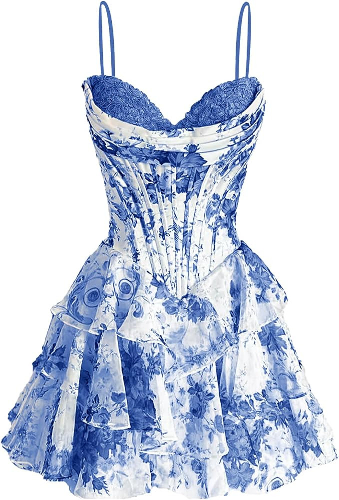 Floral Homecoming Dresses 2026 Short HOCO Prom Dress | Amazon (US)