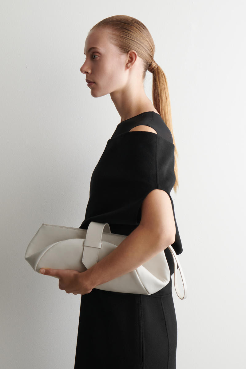 COS Women's Belted Clutch Bag in White | Leather | COS (AU)