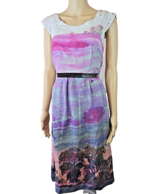 Moulinette Soeurs Anthropologie Women's Silk Violet Gleaming Dress Size 6 RARE | eBay US