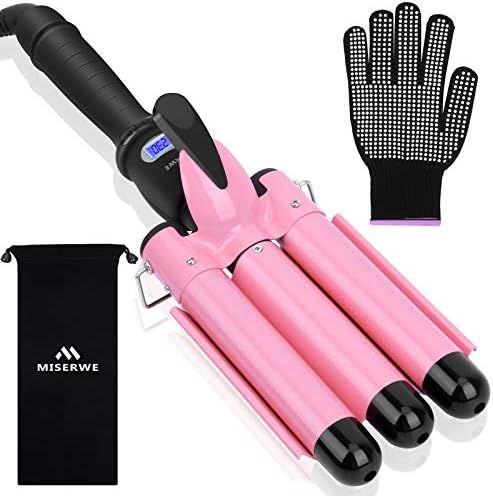 [Update Version] 3 Barrel Curling Iron 1 inch Hair Crimper with LCD Temperature 430℉ Display Ha... | Amazon (US)