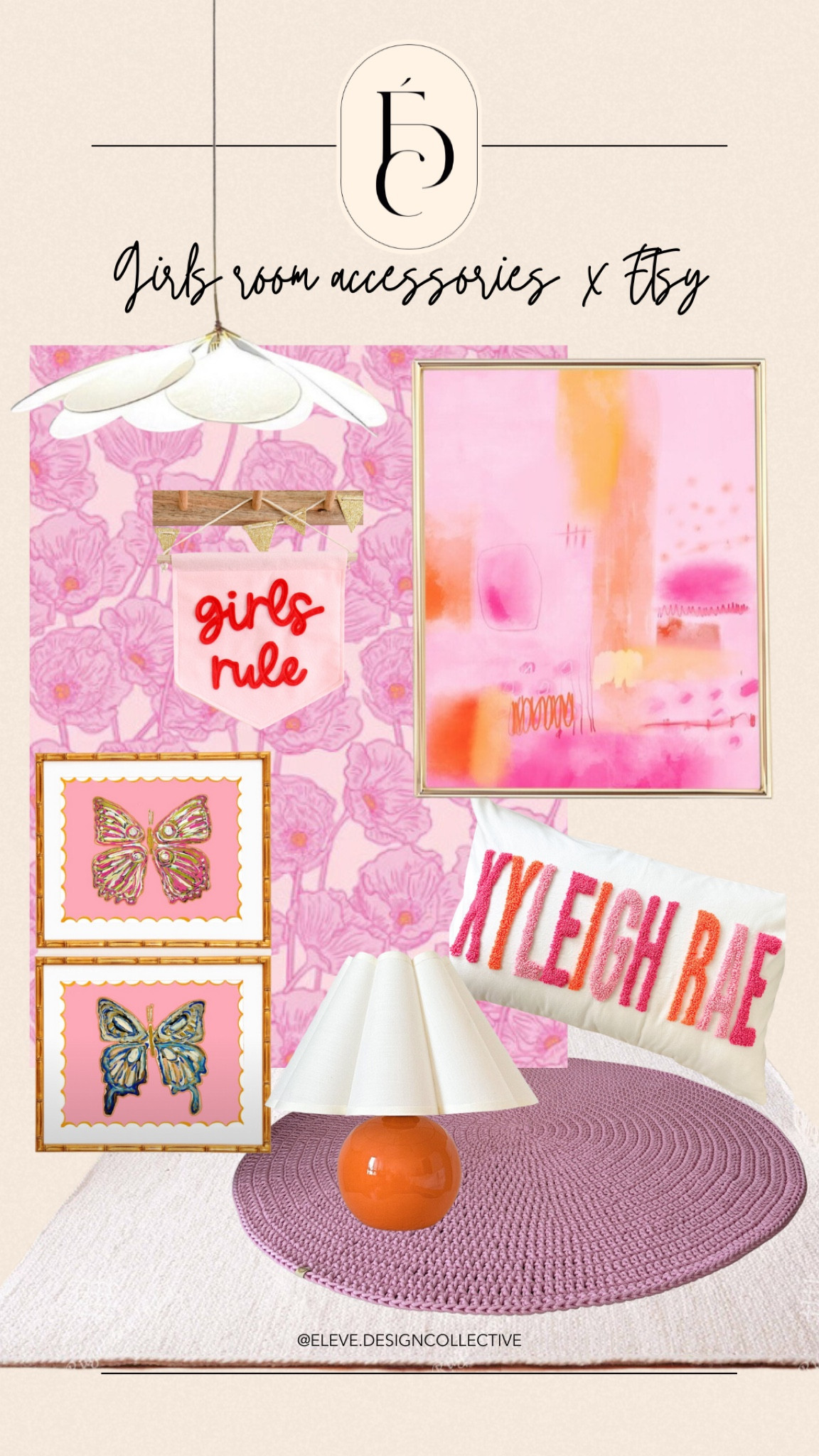 Fun, bright and bold finds from Etsy to help decorate a girls room they will never want to leave! 

#interiordesign #designboard #shopsmall #shopestsy #virtualdesign 

#LTKFindsUnder100 #LTKKids #LTKHome