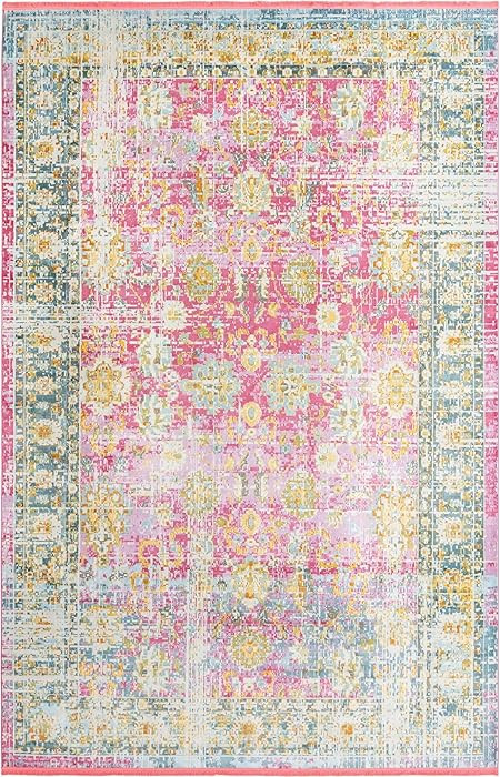 Rugs.com Paragon Collection Rug – 6' x 9' Pink Medium-Pile Rug Perfect for Bedrooms, Dining Roo... | Amazon (US)