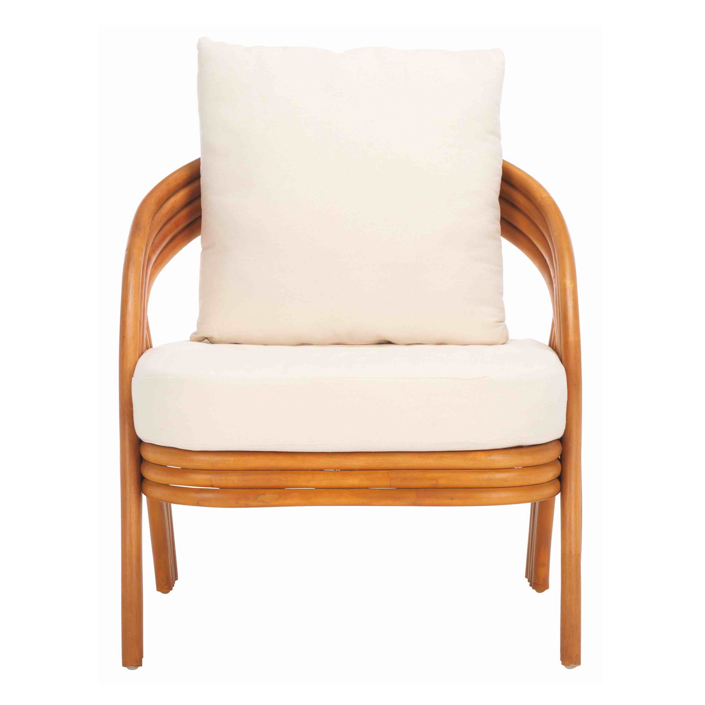 Oakleigh Rattan and White Linen Upholstered Chair | World Market