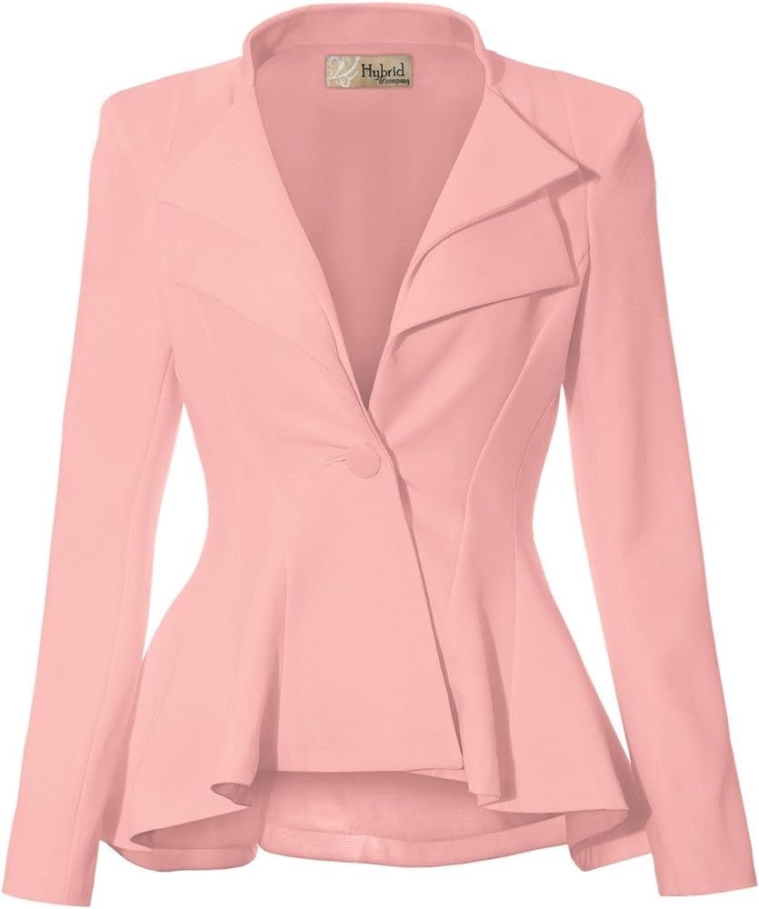 Women Double Notch Lapel Office Blazer JK43864 1073T Blush S at Amazon Women’s Clothing store | Amazon (US)