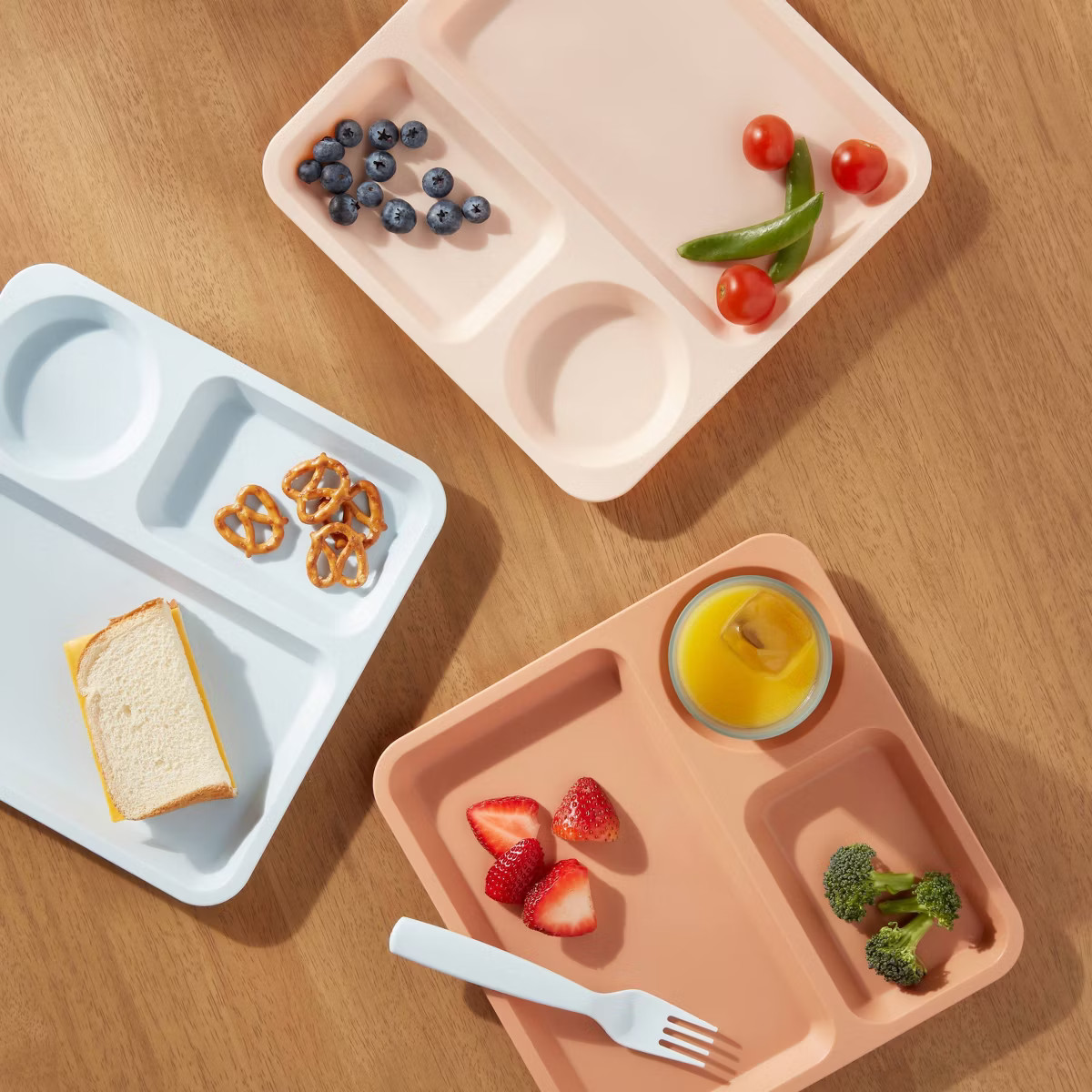 Kids' 6pc 9.5" Plastic Square Divided Plate - Pillowfort™: Microwave & Dishwasher-Safe, Ages 3+ | Target