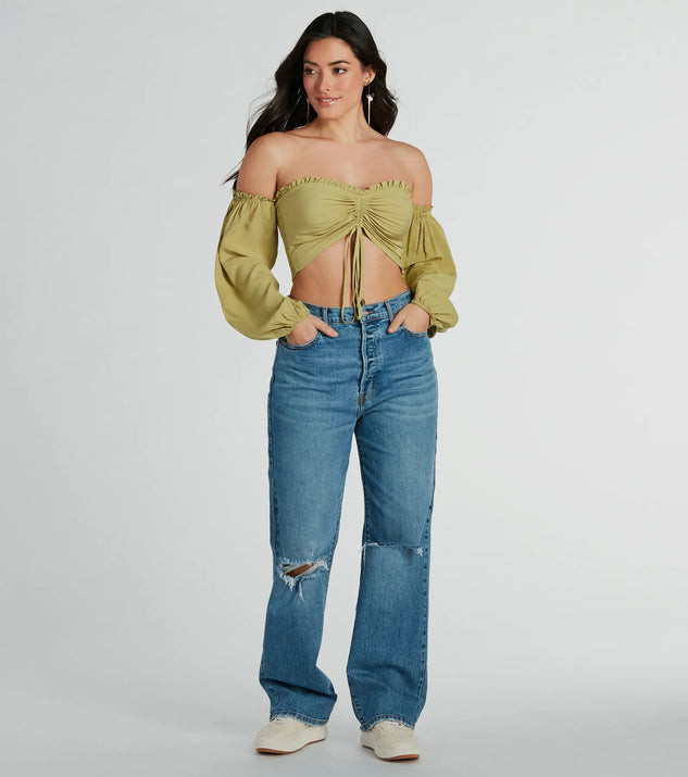 Alluring Daydream Off-The-Shoulder Crop Top | Windsor Stores