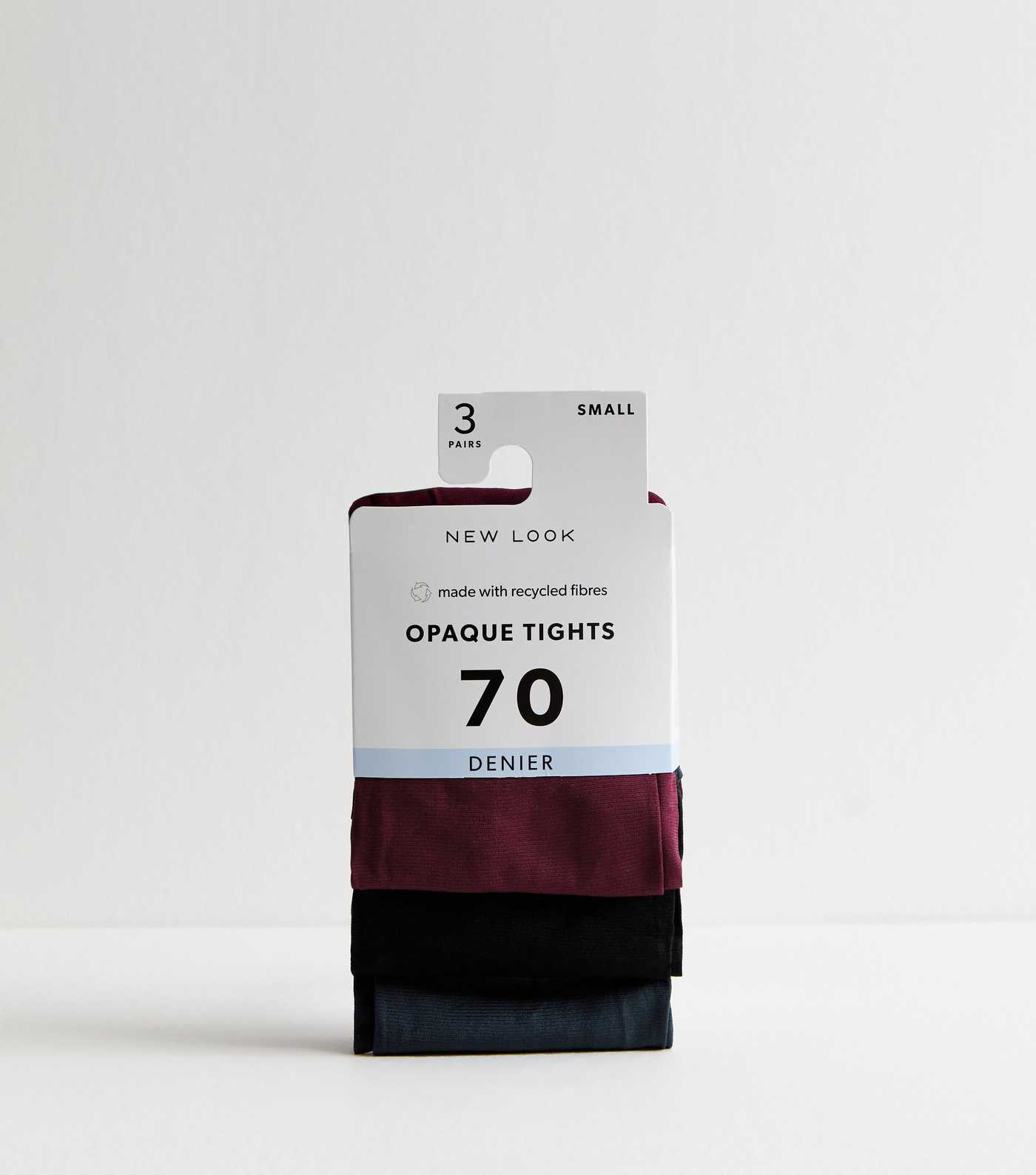 3 Pack of Multicoloured Opaque 70 Denier Tights | New Look | New Look (UK)