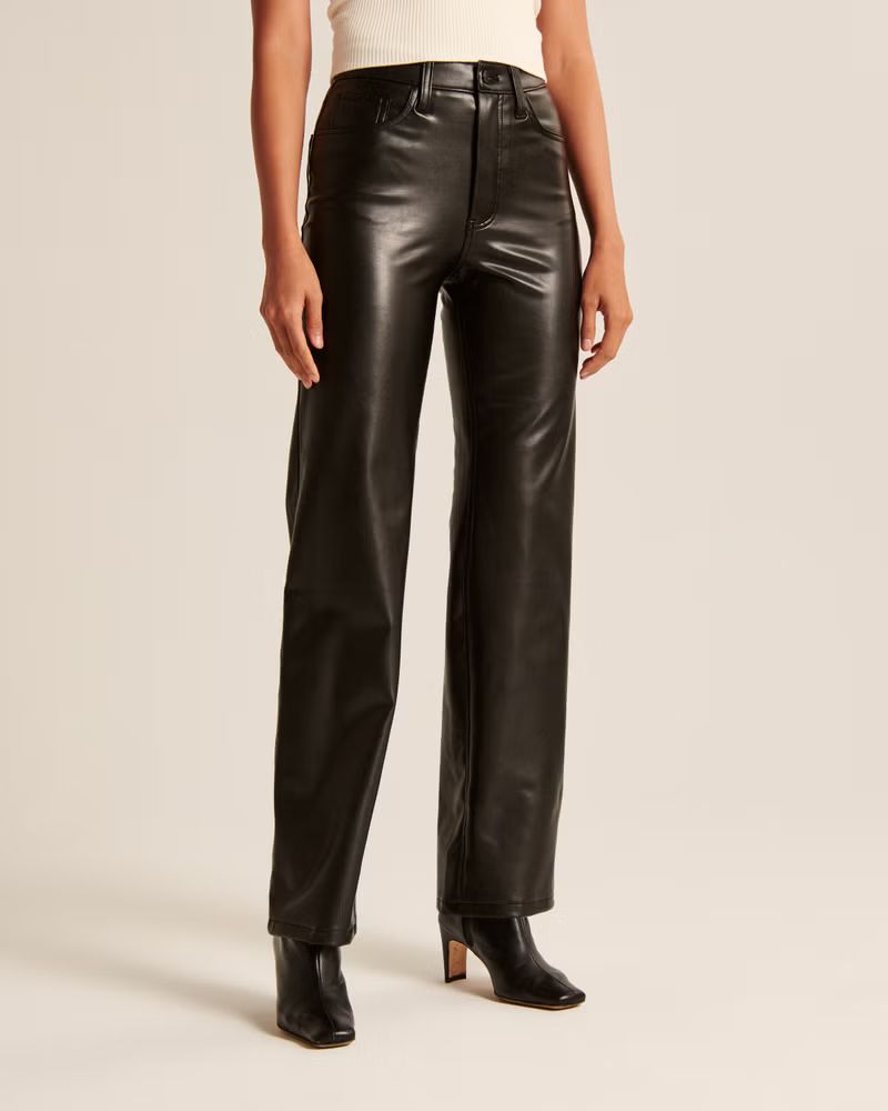 Women's Vegan Leather 90s Relaxed Pant | Women's Bottoms | Abercrombie.com | Abercrombie & Fitch (US)