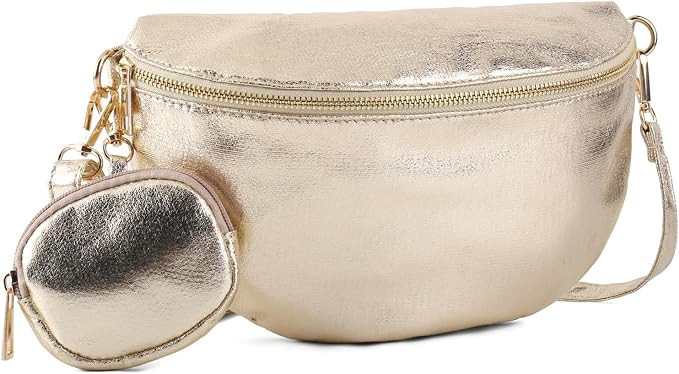 Crossbody Bags for Women Fashion Sling Purse Shoulder Bag Fanny Pack Leather Causal Chest Bum Bag... | Amazon (US)
