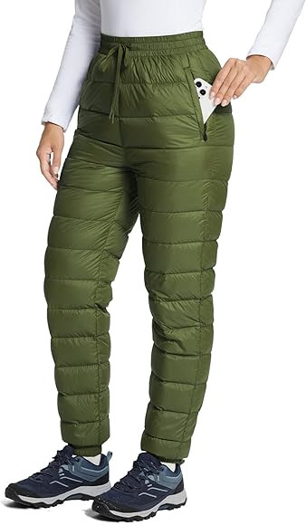 BALEAF Women's Down Pants Winter Ultralight Water Resistance Ski Snow Puffer Pants Packable Warm ... | Amazon (US)