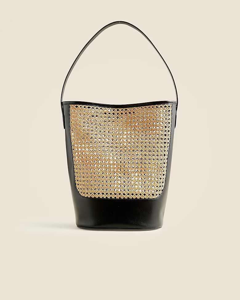 Berkeley bucket bag in faux raffia and leather | J. Crew US