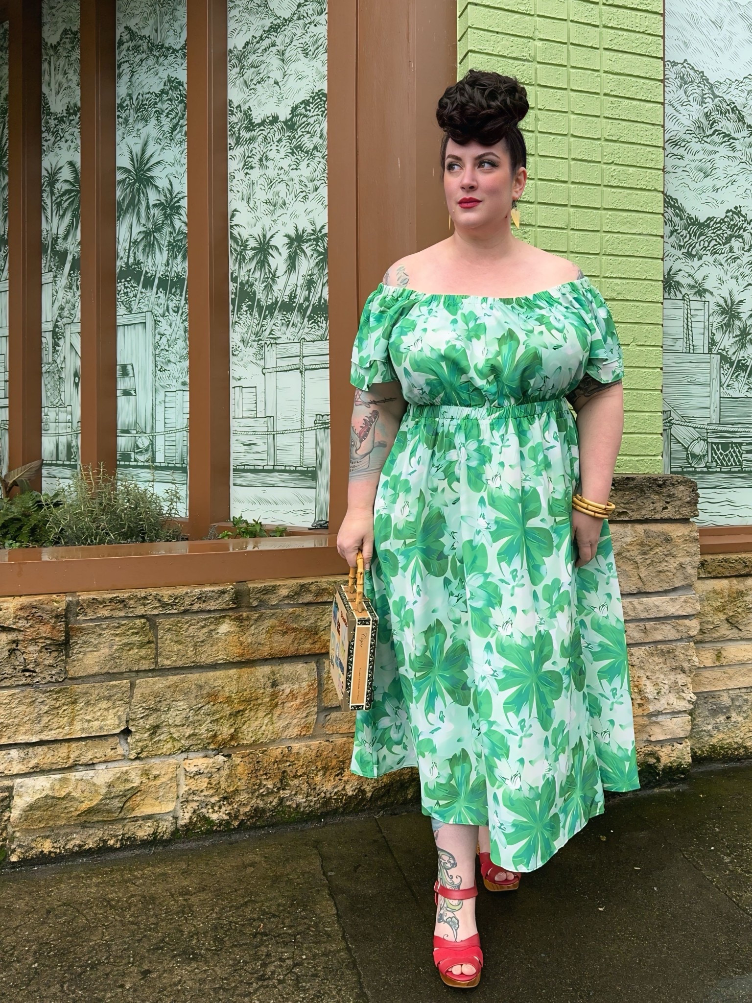 Green tropical floral summer dress

#LTKPlusSize #LTKOver40 #LTKFindsUnder50