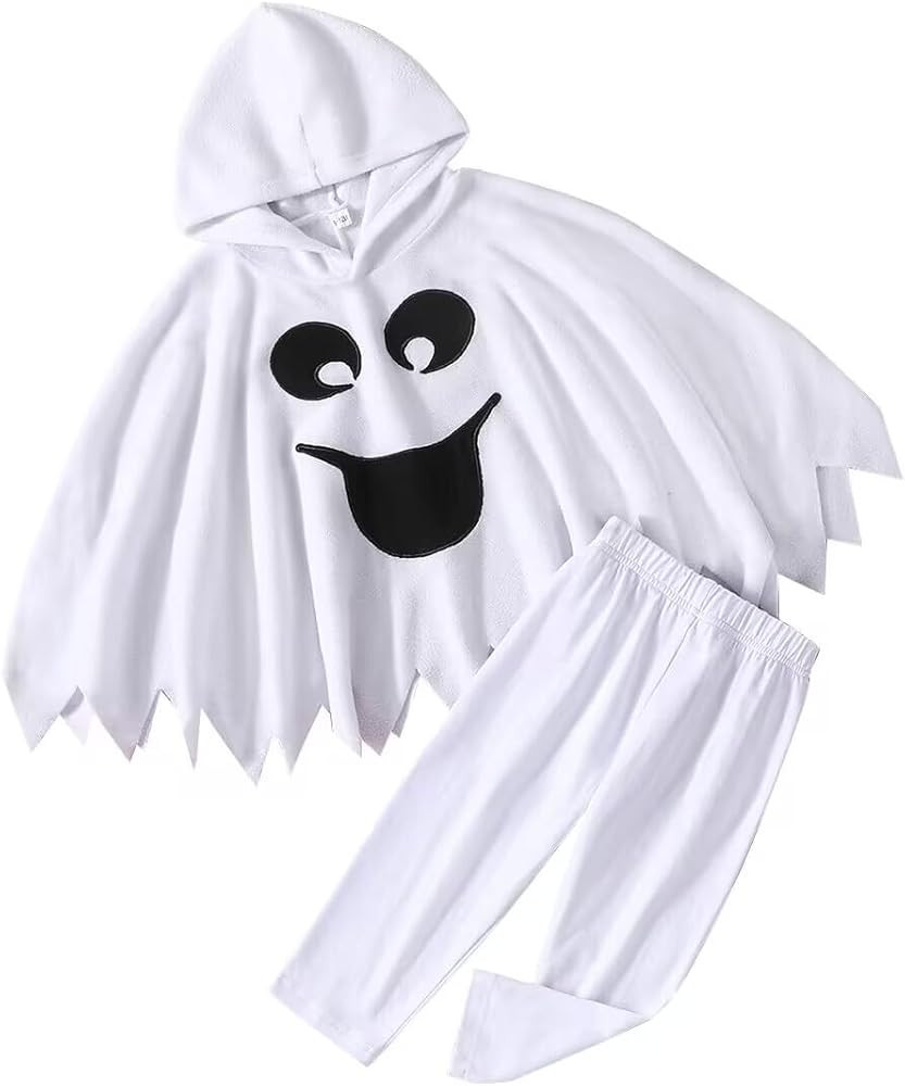Noubeau Toddler Baby Boys Girls Halloween Costume Ghost Cloak Hooded Top Black Pants Boo Spooky G... | Amazon (US)