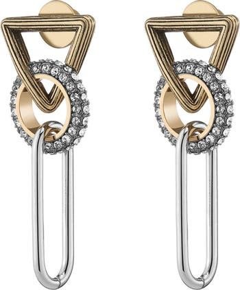 DEMARSON Pia Crystal Mix Metal Drop Earrings Gold Earrings Fall Outfits 2022 Affordable Fashion | Nordstrom