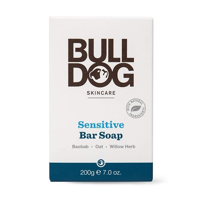 Bulldog Mens Skincare and Grooming Sensitive Skin, Fragrance-Free, Moisturizing Bar Soap, 7 oz | Amazon (US)