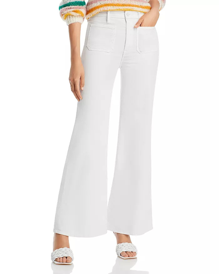 The Patch Pocket Roller Skimp High Rise Corduroy Flare Jeans in Chalk | Bloomingdale's (US)