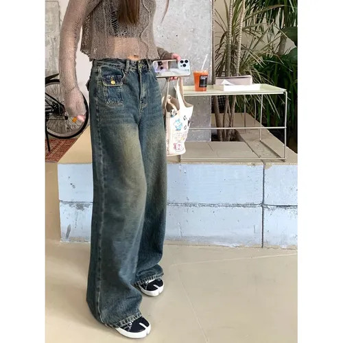 Moon City - Mid Waist Washed Wide Leg Jeans | YesStyle Global