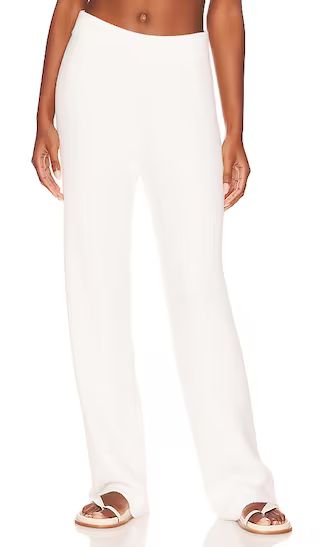 Cozy Cropped Rib Pant in Cream | Revolve Clothing (Global)