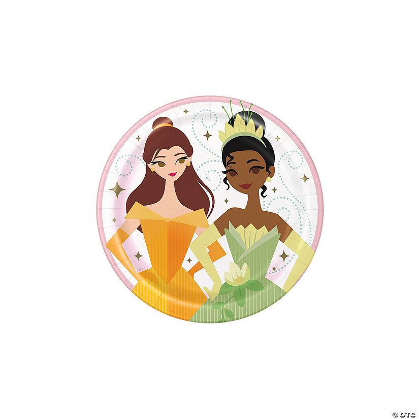 Disney Princess Party Belle & Tiana Paper Dessert Plates - 8 Ct. | Oriental Trading Company